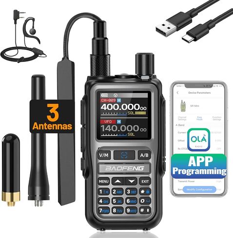Baofeng Radio UV-5R Mini Ham Radio Long Range Two Way Radio NOAA Weather Radio Rechargeable Walkie Talkies Dual PTT APP Programming Copy Frequency 999CH with USB-C Charging Survival Radio in Saudi Arabia