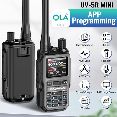Baofeng Radio UV-5R Mini Ham Radio Long Range Two Way Radio NOAA Weather Radio Rechargeable Walkie Talkies Dual PTT APP Programming Copy Frequency 999CH with USB-C Charging Survival Radio in Saudi Arabia