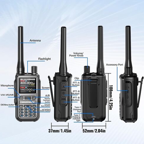 Baofeng Radio UV-5R Mini Ham Radio Long Range Two Way Radio NOAA Weather Radio Rechargeable Walkie Talkies Dual PTT APP Programming Copy Frequency 999CH with USB-C Charging Survival Radio in Saudi Arabia