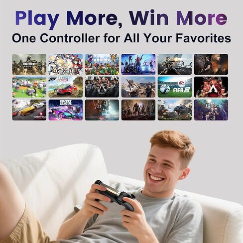 Serafim Gaming S3 Mobile Gaming Controller for iPhone 15/16/17 & Android Phones｜MFi Certified USB-C Gamepad with Hall Effect Joysticks Swappable Ergonomic Grips Stream & Record for PS Xbox Steam Games in Saudi Arabia