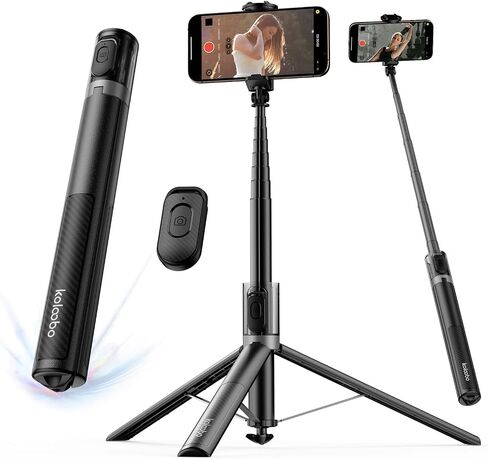67'' Automatic Phone Tripod, Auto-Open Selfie Stick for iPhone with Remote, 360° Rotatable Extendable Phone Stand for Video Recording Vlog, Stable Travel Tripod Compatible with iPhone Android in Saudi Arabia