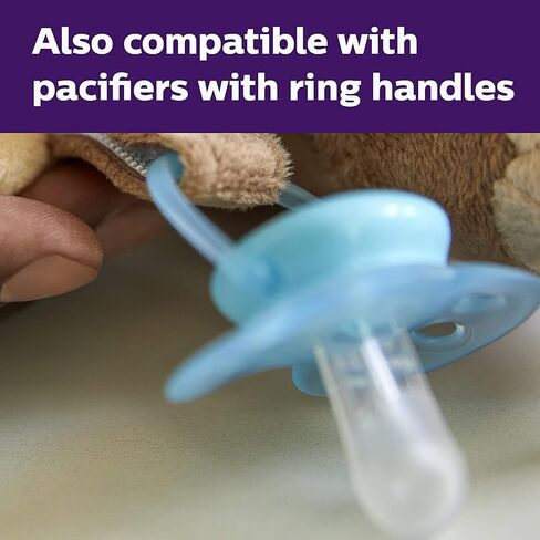 Philips Avent Soothie Snuggle Pacifier Holder with Detachable Pacifier, 0m+, Cow, SCF347/05 in Saudi Arabia