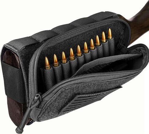 PETAC GEAR Tactical Buttstock Rifle Stock Pack/Adjustable Shell Holder Cheek Rest Pouch for Long Action … in Saudi Arabia