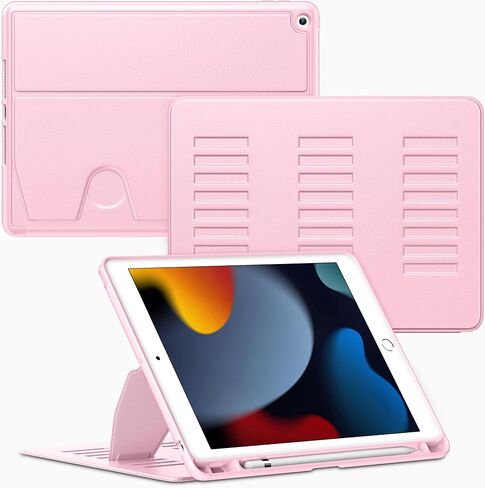 VIKESI Case for iPad 9th / 8th / 7th Generation 10.2 inch (2021/2020/2019 Released),Multiple Angles Magnetic Stand Cover,Shockproof Back,Pencil Holder,and Auto Sleep/Wake,Black in Kuwait