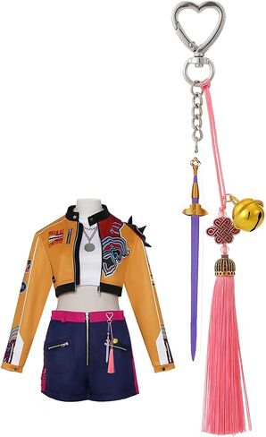 Knot keychain Bag Charm Acrylic Anime Character Weapon Keychain Gold Bell Tassel Backpack Handbag Charm in Saudi Arabia