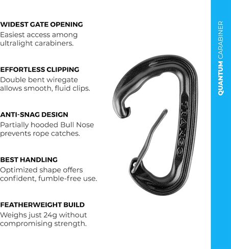 Trango Quantum - Ultralight Wiregate Climbing Carabiner with Wide Gate Opening for Sport Climbing, Alpine Routes & Trad Rack Building, Single, Rack Pack, Mega Rack Pack in Kuwait