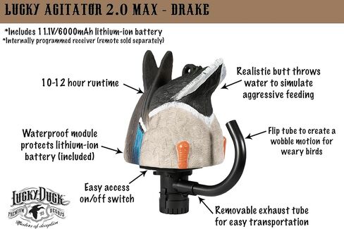 Lucky Duck Water Motion Duck Hunting Decoys, Lucky Agitator 2.0 Max Series - Mallard Drake in Saudi Arabia