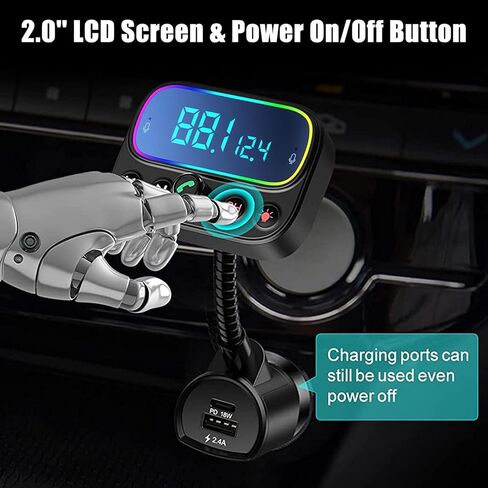 Bluetooth FM Transmitter 3 USB Ports Lossless Music Hands-Free Calling Wireless FM Transmitter in Saudi Arabia