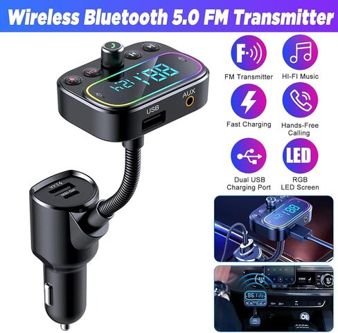 Bluetooth FM Transmitter 3 USB Ports Lossless Music Hands-Free Calling Wireless FM Transmitter in Saudi Arabia