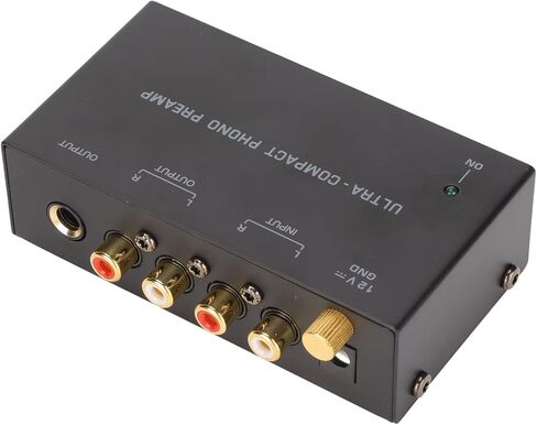 PP400 Phono Turntable Preamp، Phono Preamplifier القرص الدوار Preamp Phonograph Amp مع تعديل الكسب، محول طاقة 12 فولت لمشغل التسجيل والكمبيوتر (قابس الولايات المتحدة) in Saudi Arabia