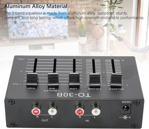 Dpofirs Phono Preamp، Preamp القرص الدوار مع 3 نطاقات EQ، TI NE5532، 12dB ارتفاع متوسط ​​منخفض ضبط درجة الصوت المتوازن محول 5V لمشغل التسجيل لاستخدام السيارة المنزلية in Saudi Arabia