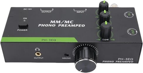 Dpofirs Phono Preamp للأقراص الدوارة MM MC متوافق، مضخم صوت منزلي صغير لخرطوشة MM MC مشغل تسجيل القرص الدوار مكبر صوت ستيريو منزلي (قابس أمريكي 100-240 فولت) in Saudi Arabia