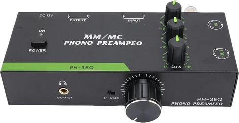 Phono Preamp For Turntable, Low Noise Stereo Preamplifier with XLR Input Output, DC Adapter 3 Band Adjustment Record Player Turntable Amplifier (US Plug 100-240V) in Saudi Arabia