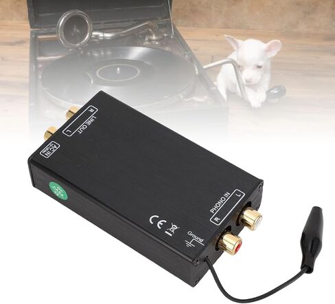 Eujgoov Mini Phono Preamp MM AV Power Amplifier, Stereo Audio Phonograph Pre Amplifier with 2 Composite Video Interface Input Output (US Plug AC115V) in Saudi Arabia