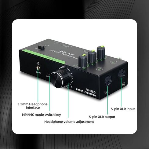 Eujgoov قرص دوار احترافي صغير Preamp Phono Preamp 10 هرتز-20 كيلو هرتز مم MC تبديل الوضع لمشغل التسجيل (قابس الولايات المتحدة) in Saudi Arabia