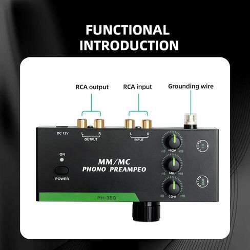 Eujgoov قرص دوار احترافي صغير Preamp Phono Preamp 10 هرتز-20 كيلو هرتز مم MC تبديل الوضع لمشغل التسجيل (قابس الولايات المتحدة) in Saudi Arabia