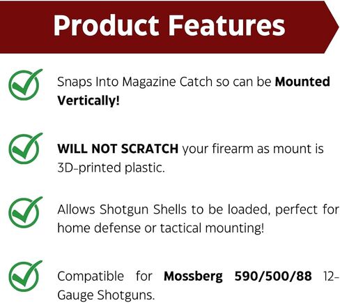 Mossberg 590/500/88 12-Gauge Shotgun Wall Mount/Low Profile/Vertical & Horizontal Mounting/Home Defense or Display/Storage in Saudi Arabia