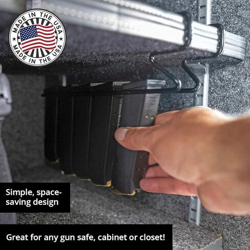 Magminder 11 and 17 Inch, Undershelf Magazine Rack - Stores AR, AK, PMAG, and Double Stack Magazines with baseplates - reimagine Your Gun Safe Products! in Kuwait