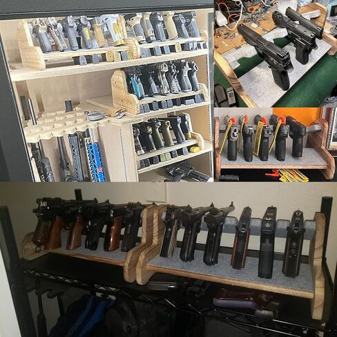 Gun Rack for Safe 6 Pistol Rack for Storage | Pistol Holder Organizer Accessories | Gun Holder with Carpeted Surface | Pistol Handgun Display | Gun Accessories for Man in Saudi Arabia