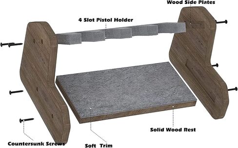 Gun Rack for Safe 6 Pistol Rack for Storage | Pistol Holder Organizer Accessories | Gun Holder with Carpeted Surface | Pistol Handgun Display | Gun Accessories for Man in Saudi Arabia