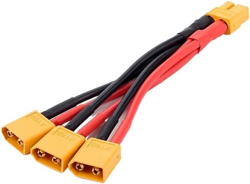 XT60 Male Female 3-Way Parallel Connector 14AWG High Current Silicone Wire Y Splitter(1 Female to 3 Male) in Saudi Arabia