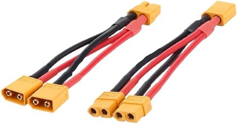 XT60 Male Female 3-Way Parallel Connector 14AWG High Current Silicone Wire Y Splitter(1 Female to 3 Male) in Saudi Arabia