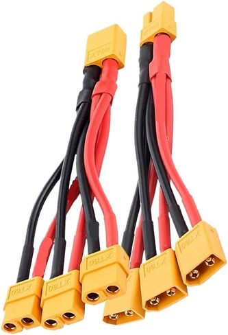 XT60 Male Female 3-Way Parallel Connector 14AWG High Current Silicone Wire Y Splitter(1 Female to 3 Male) in Saudi Arabia