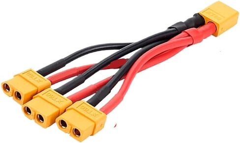 XT60 Male Female 3-Way Parallel Connector 14AWG High Current Silicone Wire Y Splitter(1 Female to 3 Male) in Saudi Arabia