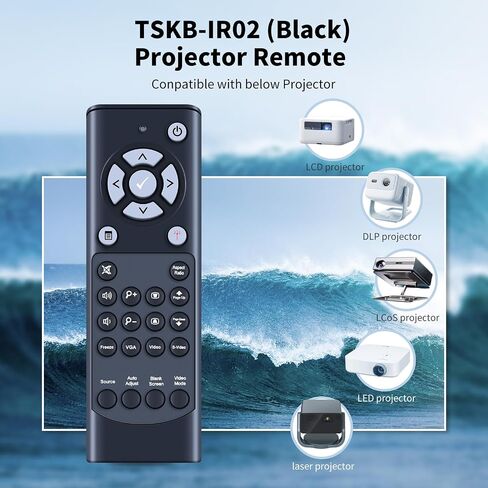 TSKB-IR02 جهاز التحكم عن بعد الجديد المناسب لجهاز العرض DLP من Dell TSKB-IR02 جهاز التحكم عن بعد 4220، 4320، 7760، S560، S560P، S560T، 4350 (أسود) in Saudi Arabia