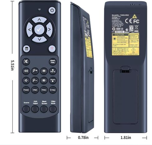 TSKB-IR02 جهاز التحكم عن بعد الجديد المناسب لجهاز العرض DLP من Dell TSKB-IR02 جهاز التحكم عن بعد 4220، 4320، 7760، S560، S560P، S560T، 4350 (أسود) in Saudi Arabia