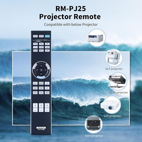 جهاز تحكم عن بعد بديل RM-PJ25 مناسب لجهاز العرض Sony VPL-HW40ES VPL-HW45ES VPL-HW55ES VPL-GTZ1 VPL-VW285ES VPL-VW295ES VPL-VZ1000 VPL-VZ1000ES VPL-HW45 VPL-HW65 in Saudi Arabia