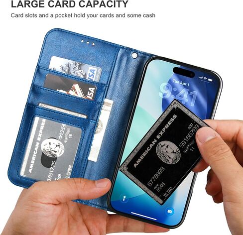 Bocasal Detachable Wallet Case for iPhone 17 Pro Max RFID Blocking Card Slots Holder Premium PU Leather Magnetic Kickstand Shockproof Wrist Strap Removable Flip Protective Cover 5G 6.9 inch (Brown) in Saudi Arabia