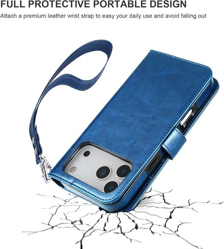 Bocasal Detachable Wallet Case for iPhone 17 Pro Max RFID Blocking Card Slots Holder Premium PU Leather Magnetic Kickstand Shockproof Wrist Strap Removable Flip Protective Cover 5G 6.9 inch (Brown) in Saudi Arabia