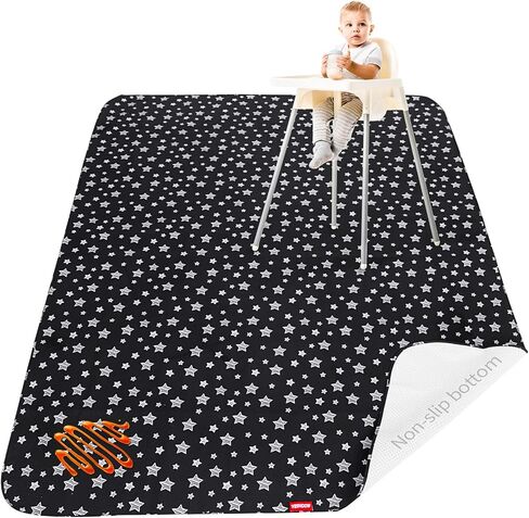 Splat Mat for Under High Chair Mat, 42x46 Inch, Mealtime Baby Splat Mat for Art/Crafts/Playtime, Waterproof Splash Mat, Machine Washable Portable Picnic Floor Mat Baby Feeding Table Cloth in Saudi Arabia