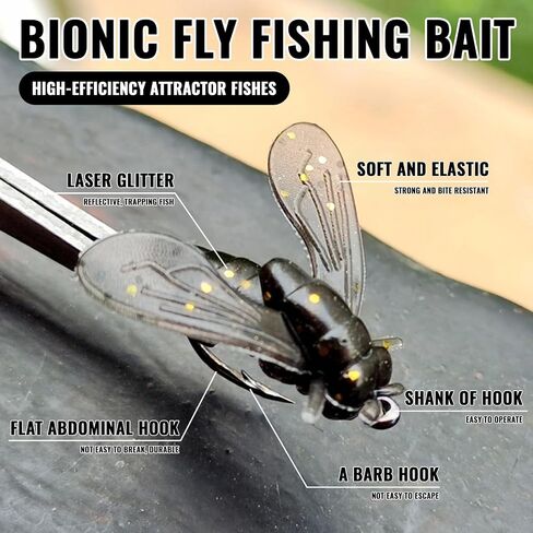 40pcs Fly Fishing Bait & Hook Lure Set, Bionic Fly Fishing Lures and Baits in Saudi Arabia