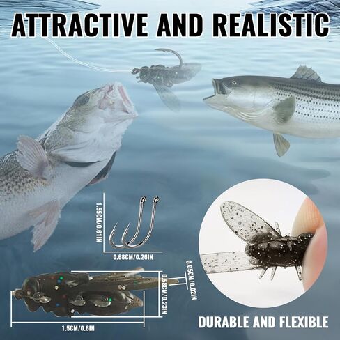 40pcs Fly Fishing Bait & Hook Lure Set, Bionic Fly Fishing Lures and Baits in Saudi Arabia