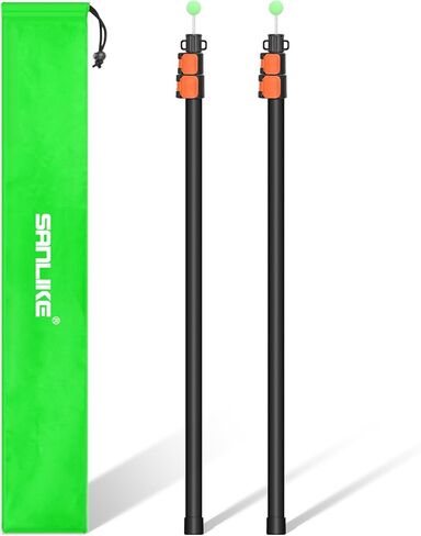 SANLIKE Tarp Poles Heavy Duty Telescoping 97" Adjustable Aviation Aluminum Canopy Rods Lengthen Thicken with Protection Cap Portable Poles for Tent Fly Awning Camping Hiking Set of 2 in Saudi Arabia