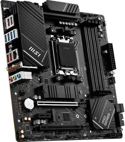 MSI PRO B650M-A WiFi ProSeries Motherboard (AMD Ryzen 9000/8000/7000 Series Processors, AM5, DDR5, PCIe 4.0, M.2, SATA 6Gb/s, USB 3.2 Gen 2, HDMI/DP, Wi-Fi 6E, Bluetooth 5.3, 2.5Gbps LAN, mATX) in Kuwait