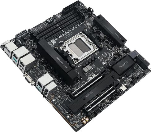 ASUS Pro WS B850M-ACE SE AMD AM5 B850 mATX MicroATX Business motherboard, PCIe 5.0 x 16, DDR5, 2x PCIe 5.0 M.2, PCIe 5.0 MCIO, U.2, 10G & 2.5G LAN, USB4®, ASUS Control Center Express Remote Management in Saudi Arabia