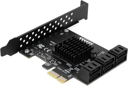 Estink Expansion Card PCI E to 6 Port SA TA 3.0, Hard Disk Monitor with Blue Light Indicator and Heat Dissipation Chip, Plug and Play in Saudi Arabia