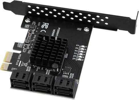 Estink Expansion Card PCI E to 6 Port SA TA 3.0, Hard Disk Monitor with Blue Light Indicator and Heat Dissipation Chip, Plug and Play in Saudi Arabia