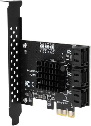 Estink Expansion Card PCI E to 6 Port SA TA 3.0, Hard Disk Monitor with Blue Light Indicator and Heat Dissipation Chip, Plug and Play in Saudi Arabia
