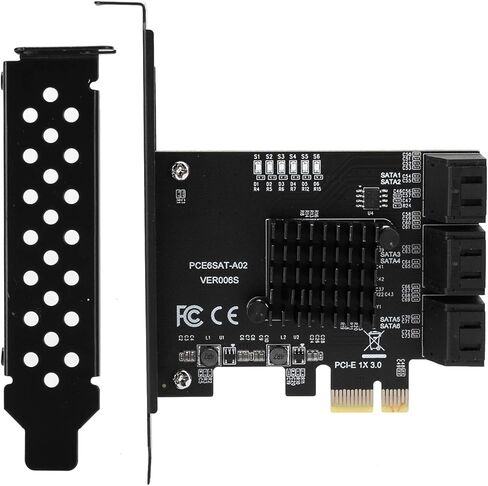 Estink Expansion Card PCI E to 6 Port SA TA 3.0, Hard Disk Monitor with Blue Light Indicator and Heat Dissipation Chip, Plug and Play in Saudi Arabia