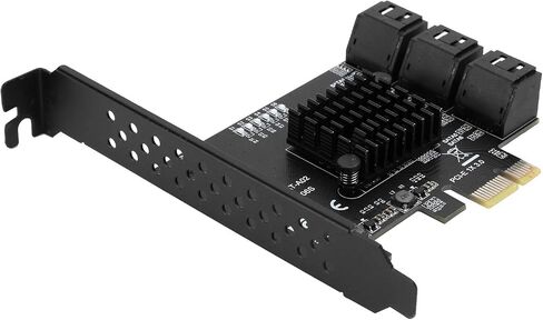 Estink Expansion Card PCI E to 6 Port SA TA 3.0, Hard Disk Monitor with Blue Light Indicator and Heat Dissipation Chip, Plug and Play in Saudi Arabia