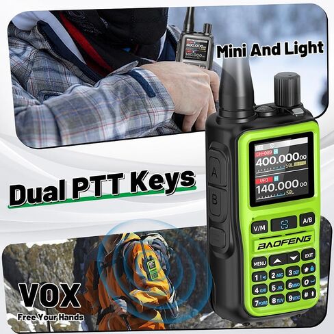 Baofeng UV-5R Mini Ham Radio طويل المدى محمول قابل لإعادة الشحن APP برمجة NOAA الطقس اتجاهين راديو لاسلكي للبالغين مع سماعة أذن مزدوجة PTT للتخييم والصيد والبقاء على قيد الحياة، 2 حزمة in Saudi Arabia
