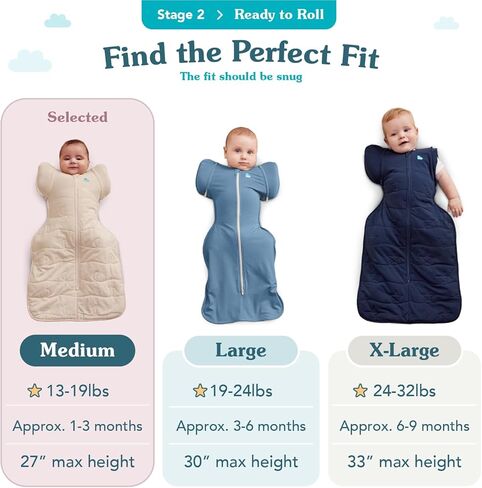 كيس نوم مهدئ ذاتيًا من Love to Dream Swaddle UP بوزن 13-19 رطلاً، أجنحة بسحاب حاصلة على براءة اختراع، تساعد الطفل بلطف على الانتقال بأمان من التقميط إلى الذراعين قبل التدحرج، 1.0TOG رمادي، متوسط in Kuwait