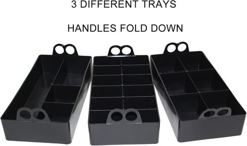 MTM ACO Ammo Can Organizer Trays, for 50 Caliber Size Metal or Plastic Ammo cans, 3 Pack, Mobile Small Parts Organizer for Firearms, Screws, Nails, Bolts, Hardware, USA Made, Black in Saudi Arabia