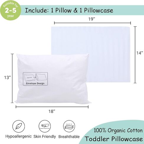 ZPECC Toddler Pillow with Pillowcase - 13x18 Organic Cotton Hypoallergenic Kids Pillow, Baby Essentials for Travel Crib Daycare Stroller (Intended for Age 2 and up) Truck in Saudi Arabia
