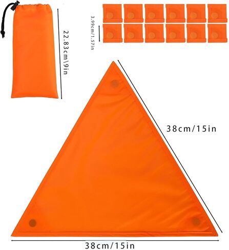 High Visibility Orange Security Signs Kit Attachments Quick Setup Triangle Shape for Observation Outdoor Camp Tents in Kuwait