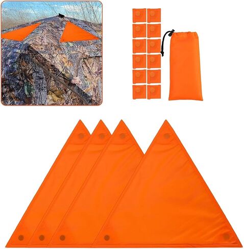 High Visibility Orange Security Signs Kit Attachments Quick Setup Triangle Shape for Observation Outdoor Camp Tents in Kuwait